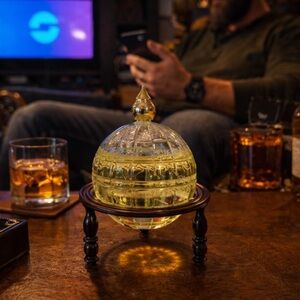 Vintage Avon “A Man’s World” Globe Decanter w/ Stand | Collectible